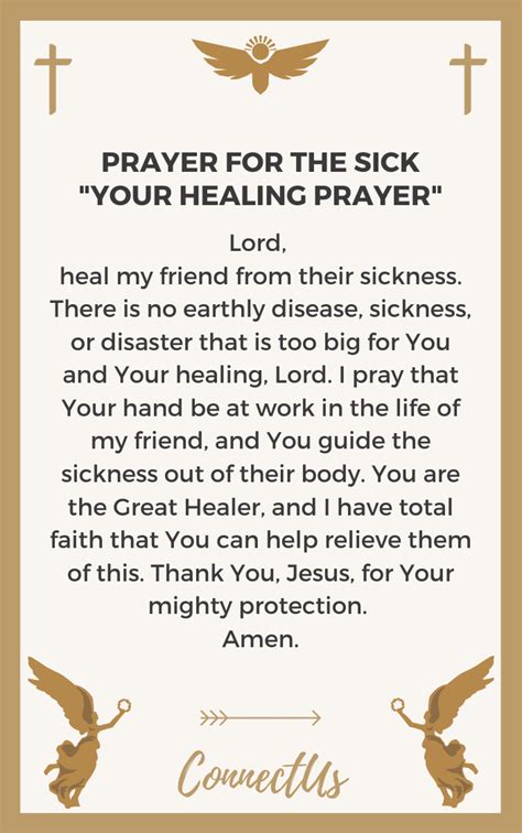 Prayer To Heal A Sick Person Churchgistscom