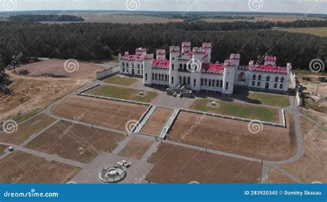 Top View Of Palace Of The Puslovskys In Kossovo Belarus Stock Video