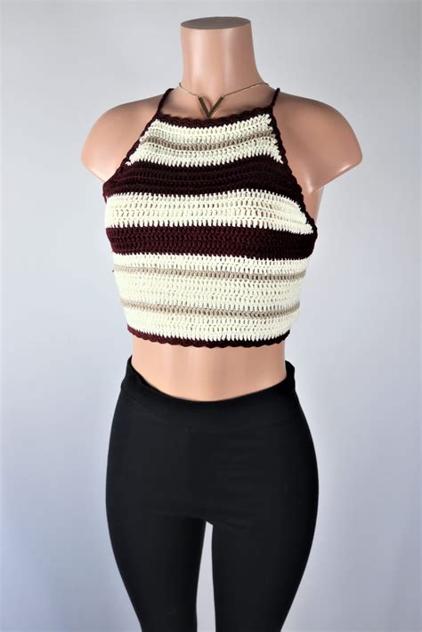 Crochet Stripe Crop Top Final Sale Needmystyle