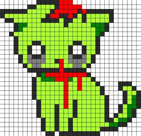 Zombie Kitty Kandi Pattern Pixel Art Grid Pony Bead Patterns Diy