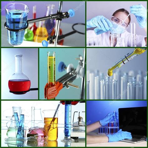 Concepto De Química Collage De Laboratorio — Fotos De Stock