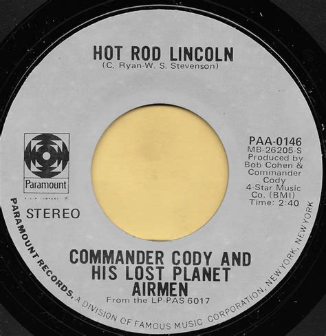 Commander Cody And His Lost Planet Airmen Hot Rod Lincoln 1972