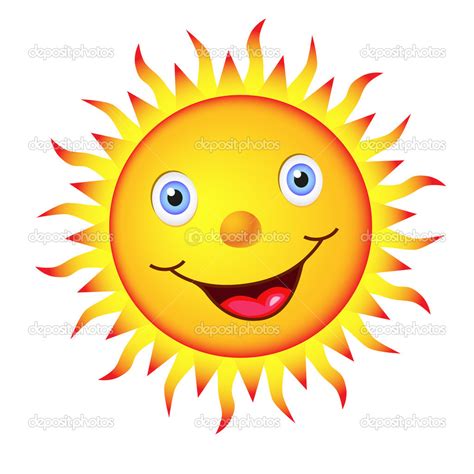 Bright Sun With A Smile And Blue Eyes — Stock Vector © Aleshinaleksei