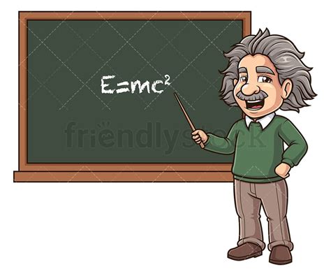 Albert Einstein Theory Of Relativity Cartoon Clipart Vector