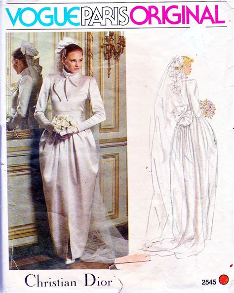Vogue Paris Original 2545 Ca1979 Christian Dior Misses Bridal Gown