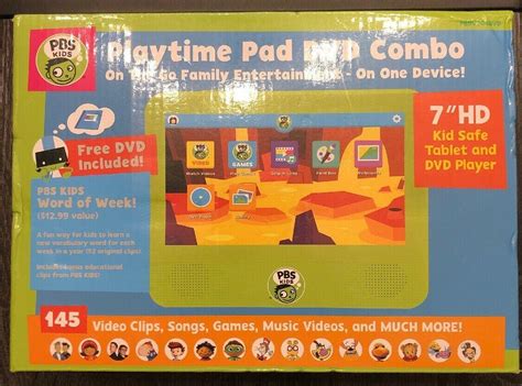 New Pbs Kids Playtime Pad Dvd Combo 7 Inch Hd Pbdv704dvdopened For