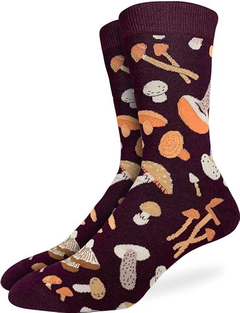 Good Luck Sock Mens Extra Large Mushrooms Socks Size 13