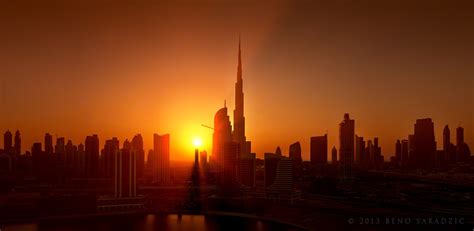 Dubai Sunset Skyline View Of The Burj Downtown Business B Flickr