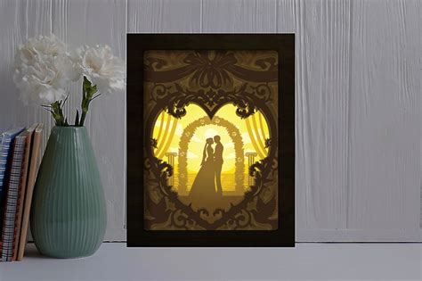Happy Wedding Paper Cut Light Box Template Shadow Box SVG | Etsy