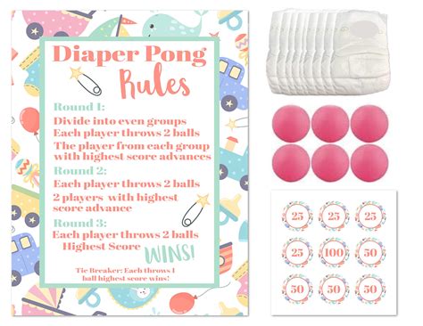 Buy Baby Shower Games For Girls Baby Shower Pong Diaper Pong With Pink