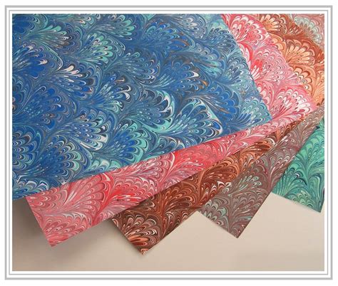 Hand Made Marbled Papers Size Cm 70x100 Inches 28x40 Rossi1931