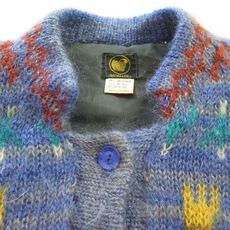 Vintage 80s Mohair Wool Sweater Womens L Deadstock Knit