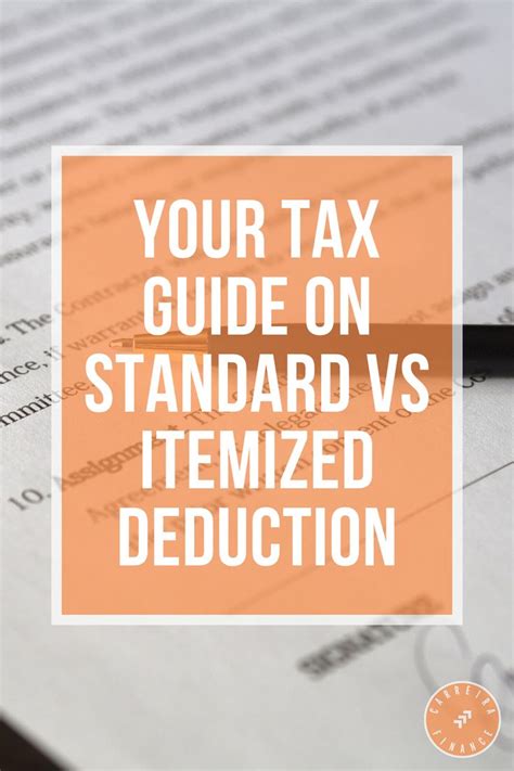 Your Tax Guide On Standard Vs Itemized Deduction Tax Guide Deduction Personal Finance