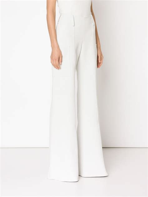Hellessy High Waisted Flared Trousers In White Lyst