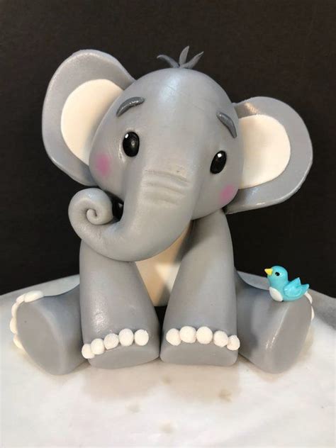 Fondant Baby Elephant Cake Topper Elephant Cake Toppers Baby