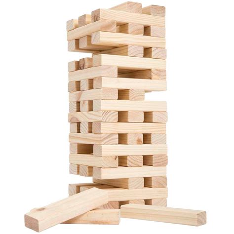 Hey Play Non Traditional Giant Wooden Blocks Tower Stacking Game