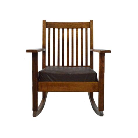 Vintage Mission Style Oak Rocking Chair Ebth