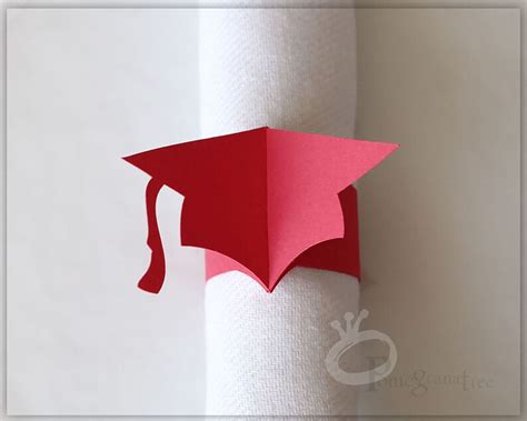 Graduation Party Decor Set Of 10 Grad Cap Paper Napkin Rings Etsy