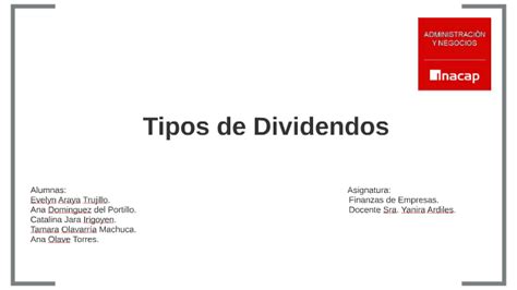 Tipos De Dividendos By Ana Olave On Prezi