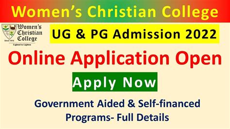 Womens Christian Collegeadmission 22 23online Application Openaided