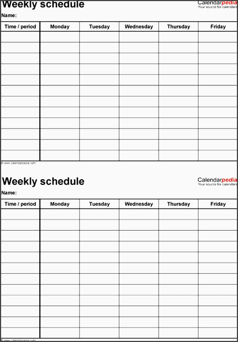 5 Weekly Time Planner Template In Excel Sampletemplatess