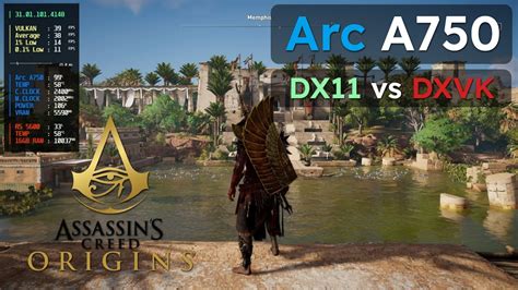 Intel Arc A750 8GB Assassin S Creed Origins DX11 Vs DXVK 1080P