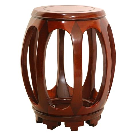 Oriental Furniture Rosewood Circular Stand Honey Color Base Fishbowl
