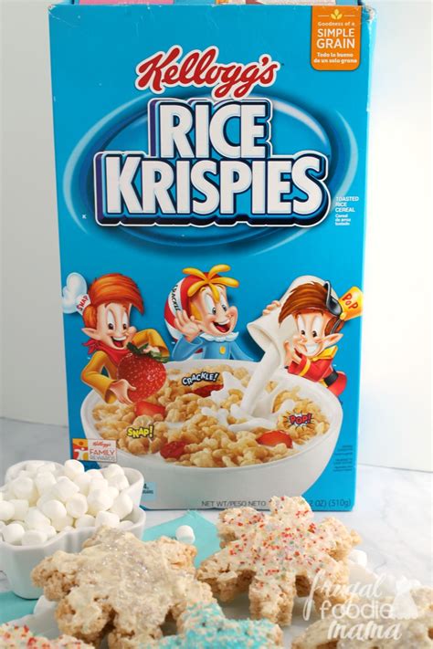 Frugal Foodie Mama Sparkling Snowflake Rice Krispies Treats