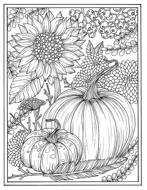 You might also be interested in coloring pages from fall category. Fall flowers and pumpkins digital coloring page Thanksgiving