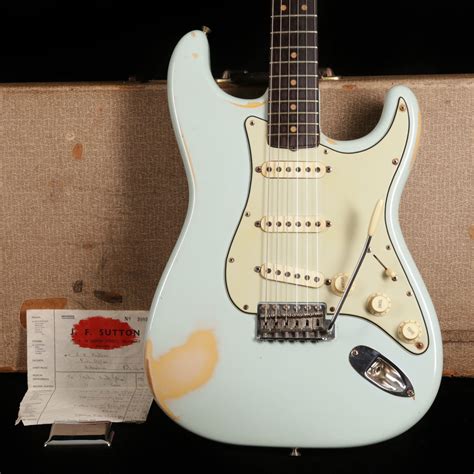 Fender Stratocaster 1963 Sonic Blue Refin Guitar For Sale Vintage N