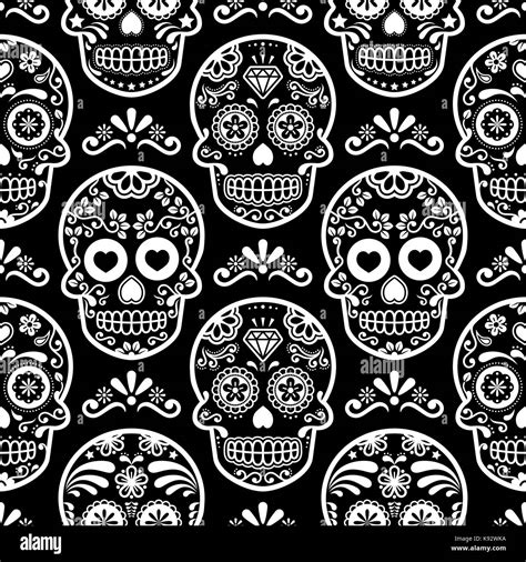 Mexican Day Of The Dead Art Black And White