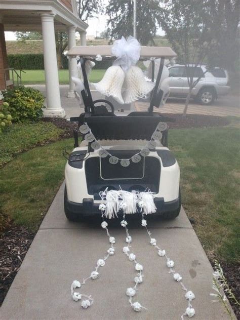 Wedding Decorated Golf Cart- Great way to exit your wedding reception