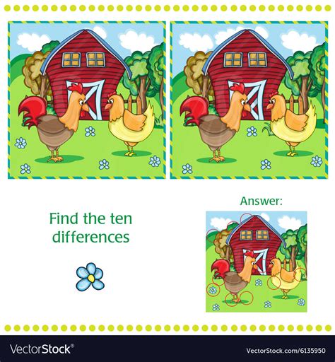 Game For Children Find Ten Differences Vector Image