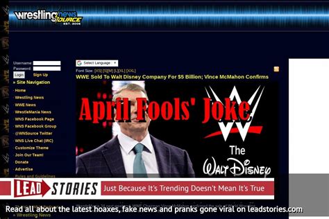 Fake News Wwe Not Sold To Walt Disney Company For 5 Billion Vince