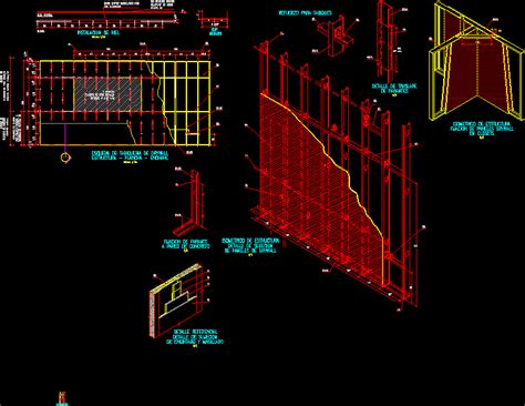 Libraries dwg blocks bloques blocos blocchi blocco blocs blöcke family families symbols details parts models modellen geometry elements entourage cell cells drawing bibliotheque. Constructive detail in drywall in AutoCAD | CAD (232.89 KB ...