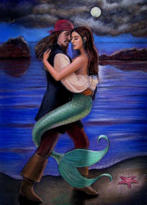 Mermaid And Pirate S Caribbean Love Painting By Sue Halstenberg Fine Art America