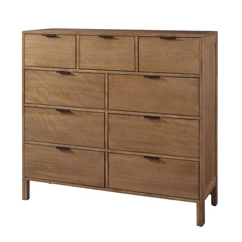 Progressive Furniture Strategy Jute Rubberwood 9 Drawer Standard