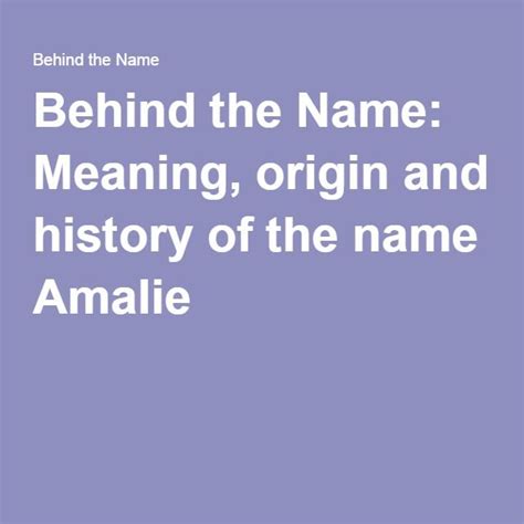Meaning Origin And History Of The Name Amalie Names With Meaning