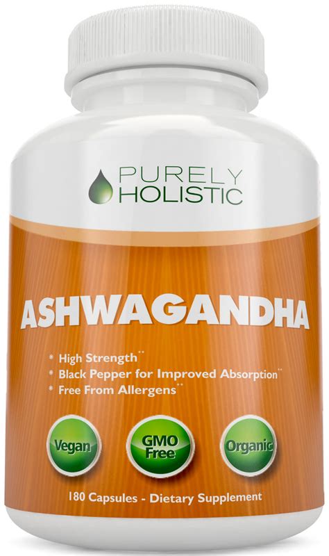 Organic Ashwagandha Capsules With Black Pepper 180 Capsules 3 Month S