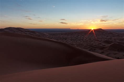 Sunrise Over The Dunes Sahara Desert