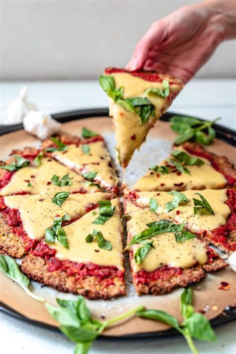 Vegan Cauliflower Pizza Crust Recipe Healthy Gluten Free Two Spoons