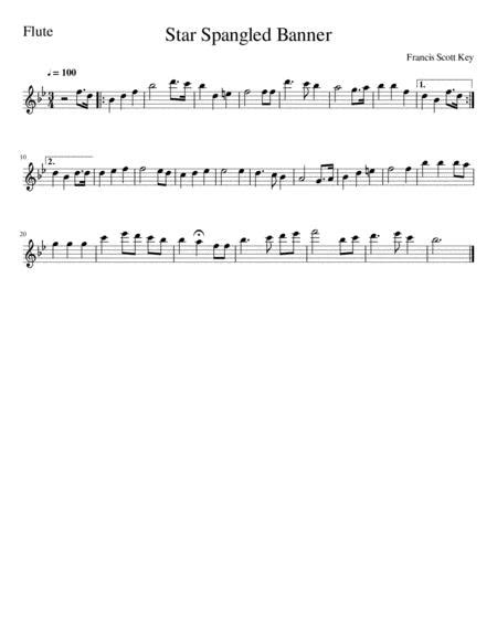 National Anthem Flute By Francis Scott Key Digital Sheet Music For