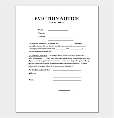 Sample Eviction Notice Template