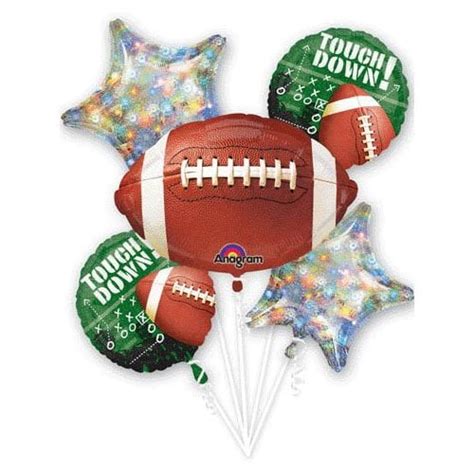 Football Frenzy Party Balloons Bouquet 5 Foil Balloon Pack Super Bowl
