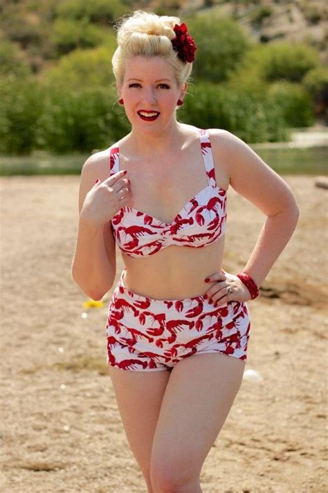 40 s style lobster print sun bathing suit oh my gosh this is the cutest love it