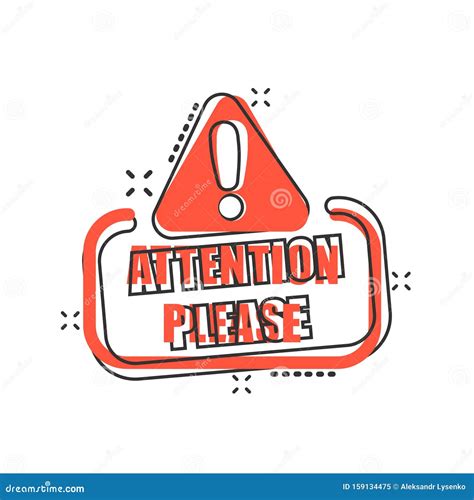 Attention Please Sign Icon In Comic Style Warning Information Vector