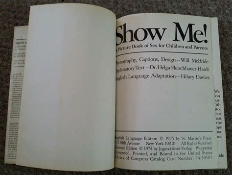 Show Me Will Mcbride 1975 Hardcover Stmartins Press 1807688210