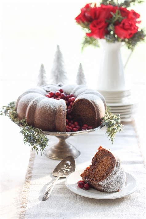 No master decorating skills needed for this stunning cake. Farmhouse Christmas Kitchen + Gingerbread Bundt Cake - Love Grows Wild