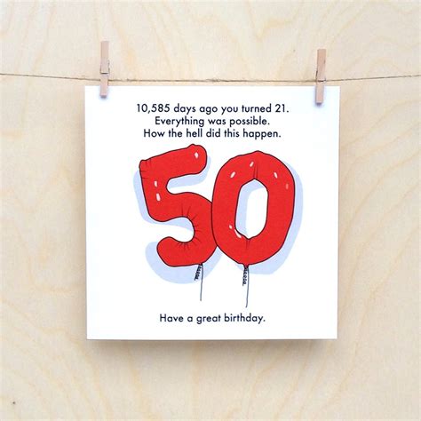 50th Birthday Card Funny 50th Card Funny Age Card Funny Birthday Card