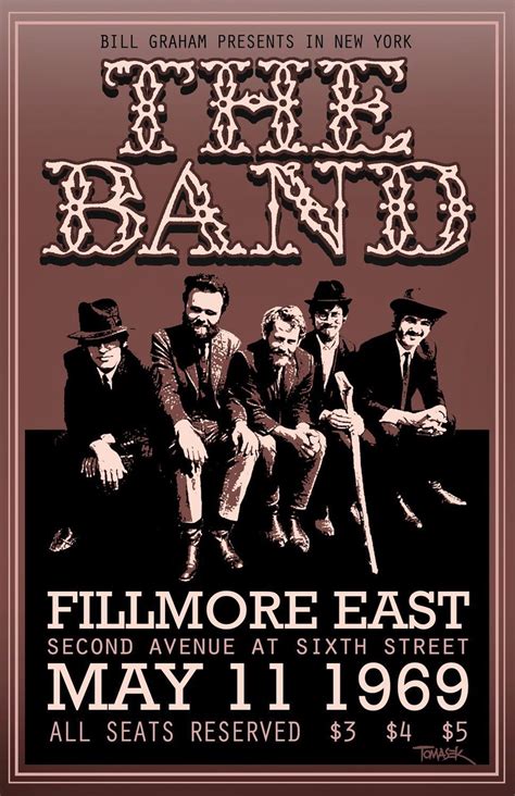 The Band 1969 The Band Fillmore East Concert Poster 1969 Music